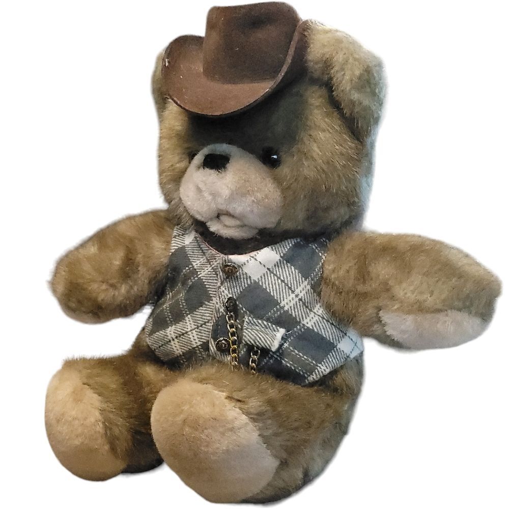 1986 APPLAUSE CHAZ BROWN TEDDY BEAR STUFFED ANIMAL PLUSH Dandy Gentleman